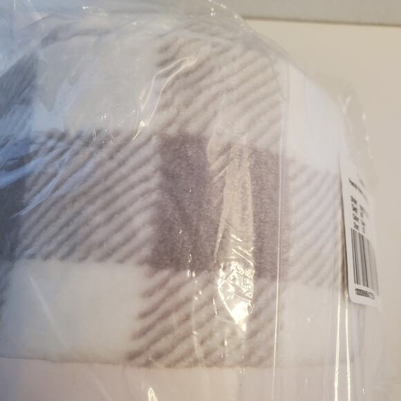 New Peanuts Snoopy Woodstock Fleece Throw 50x70 Christmas White Gray Plaid - Picture 8 of 9